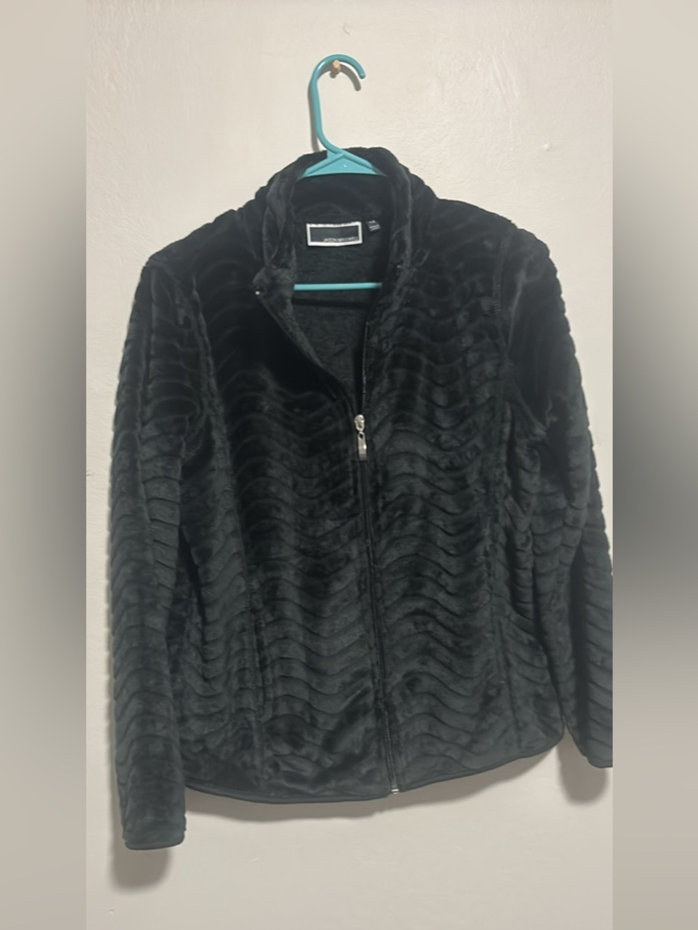 NWT Black Faux-Fur Zip-Front Jacket - Women